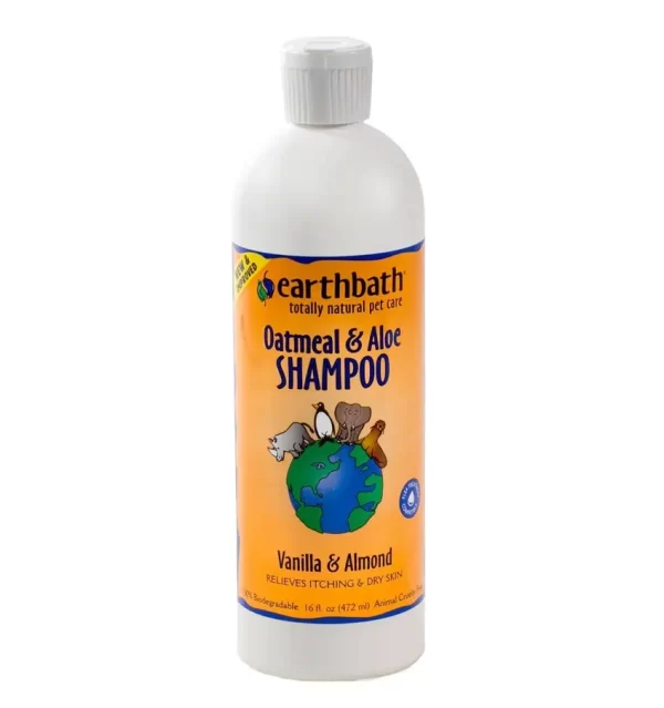 earthbath® Oatmeal & Aloe Shampoo, Vanilla & Almond, Helps Relieve Itchy Dry Skin, Made in USA, 16 oz