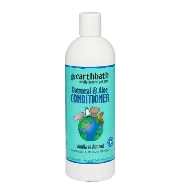 earthbath® Oatmeal & Aloe Conditioner, Vanilla & Almond, Helps Relieve Itchy Dry Skin, Made in USA, 16 oz
