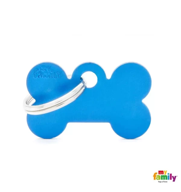Small Bone Blue in Aluminum Name Tag