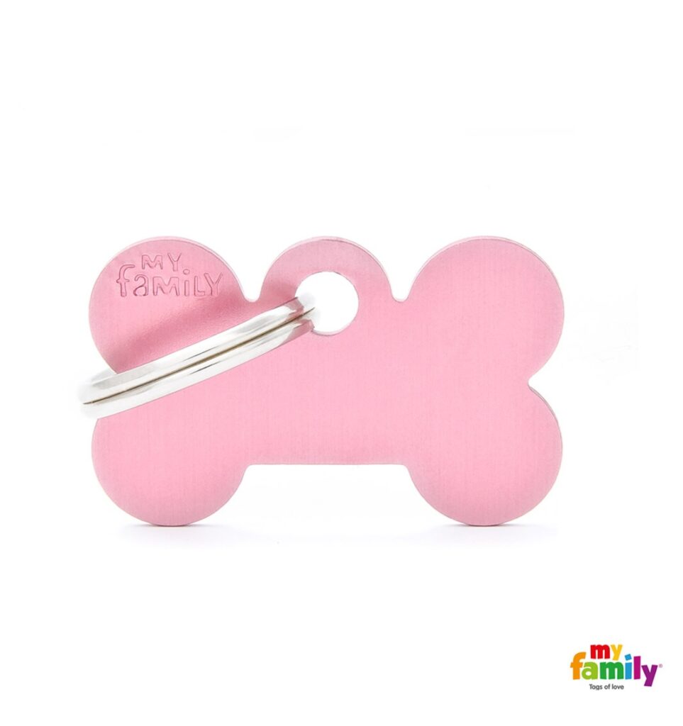 Small Bone Pink in Aluminum Name Tag