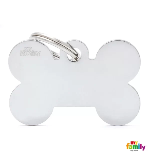 Big Bone in Chrome Plated Brass Name Tag