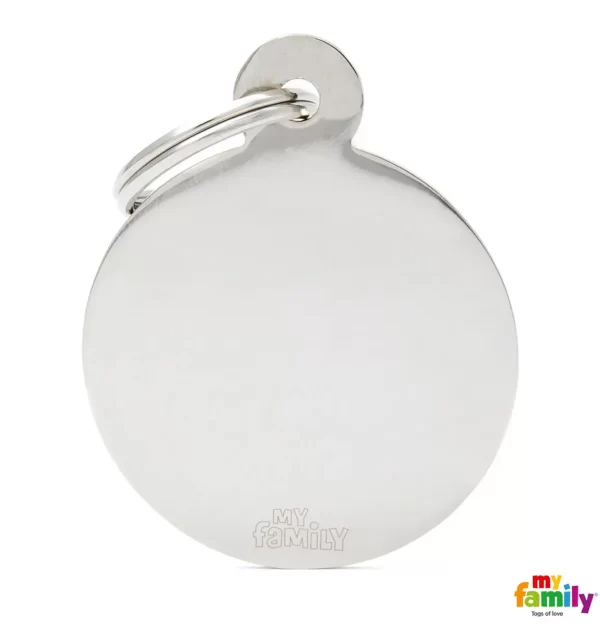 Small Round Red in Aluminum Name Tag