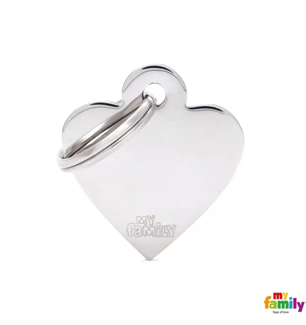 Small Heart in Chrome Plated Brass Name Tag