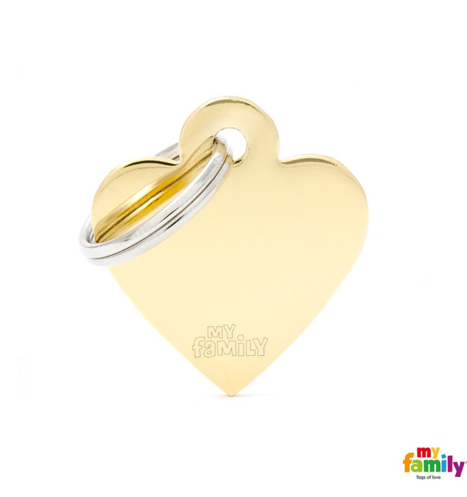 Small Heart in Golden Plated Brass Name Tag