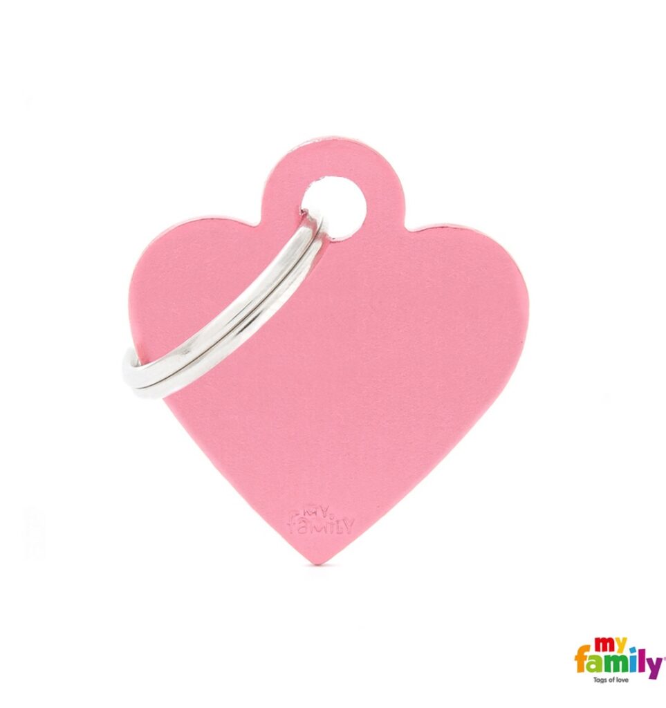 Small Heart Pink in Aluminum Name Tag