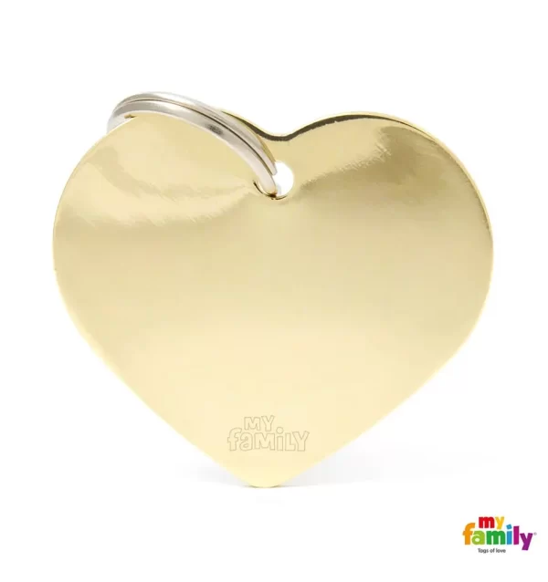Big Heart in Chrome Plated Brass Name Tag