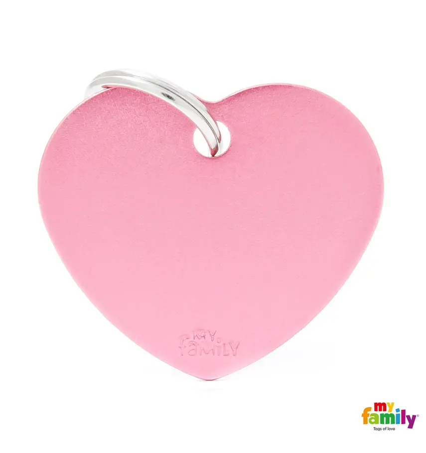 Big Heart Pink in Aluminum Name Tag