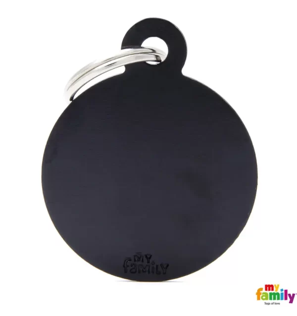 Small Heart Black in Aluminum Name Tag