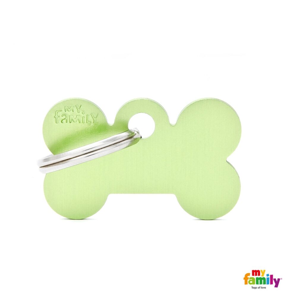 Small Bone Green in Aluminum Name Tag