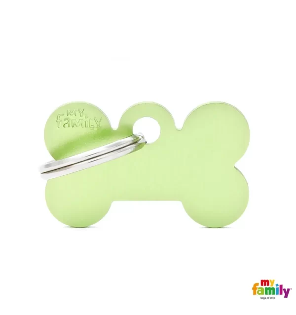 Small Bone Green in Aluminum Name Tag