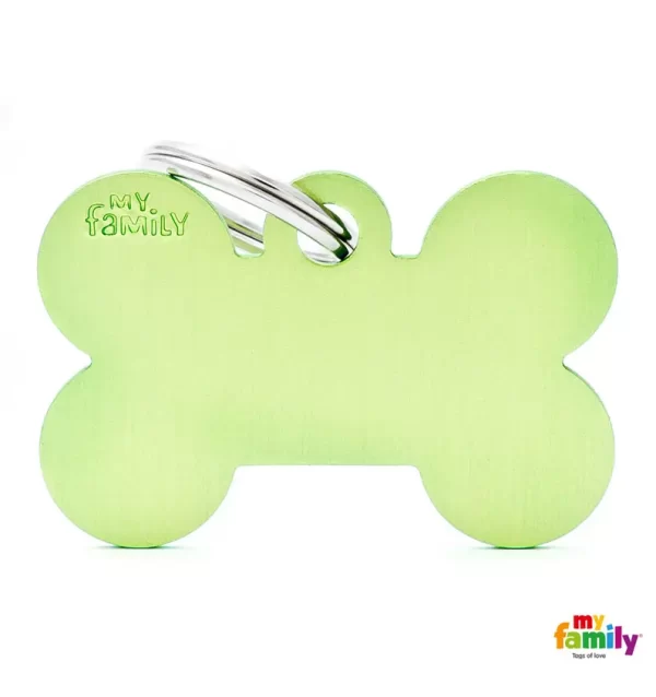 Small Bone Green in Aluminum Name Tag