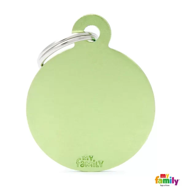 Small Heart Green in Aluminum Name Tag