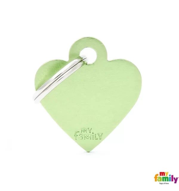 Big Heart Green in Aluminum Name Tag