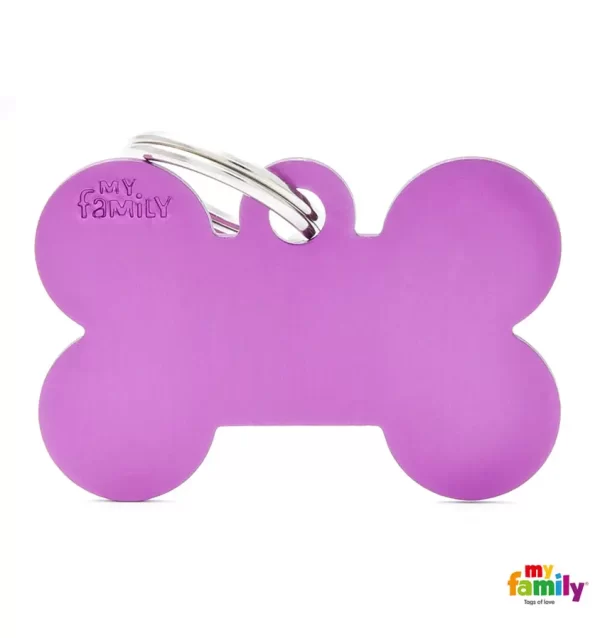 Small Bone Light Blue in Aluminum Name Tag