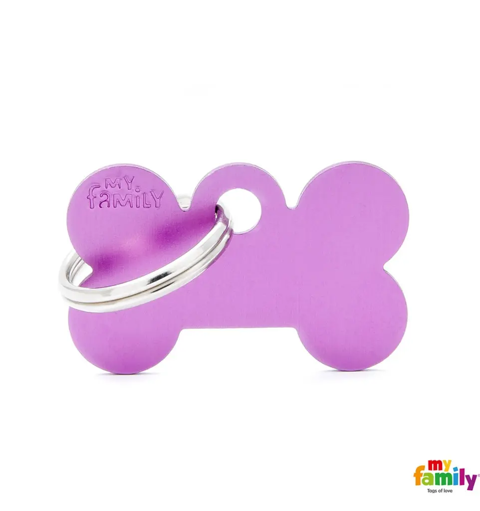 Small Bone Purple in Aluminum Name Tag