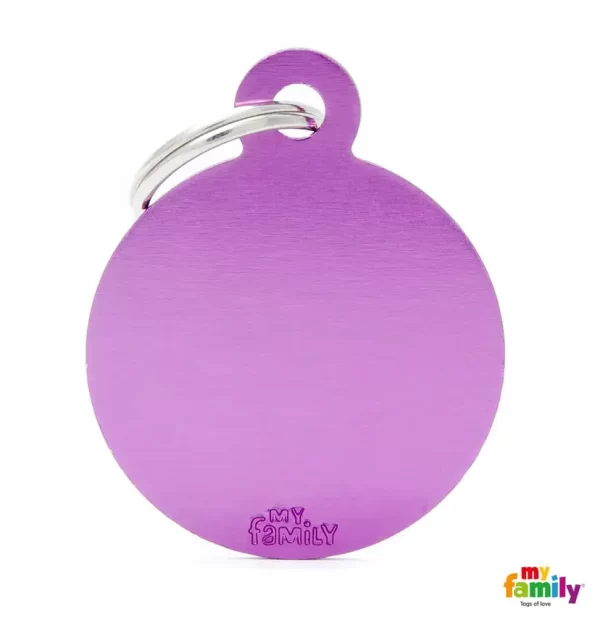 Big Round Light Blue in Aluminum Name Tag