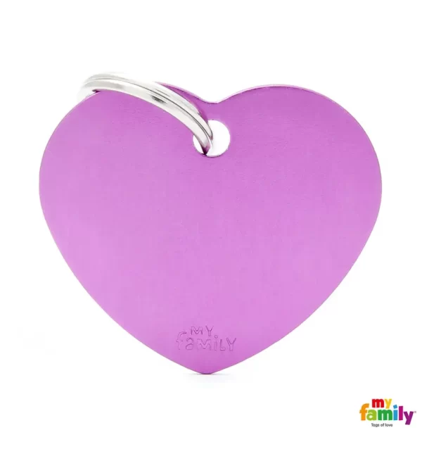 Big Heart Grey in Aluminum Name Tag