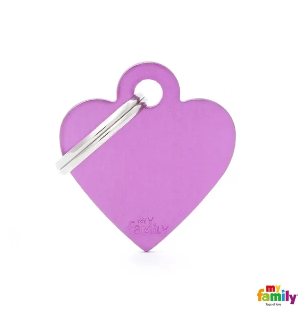 Small Heart Grey in Aluminum Name Tag