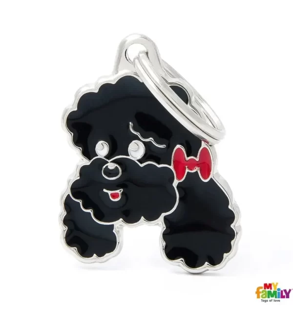 Black Poodle Name Tag