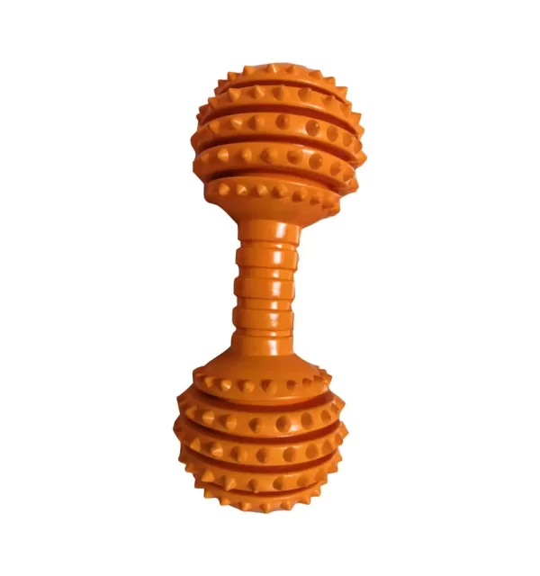 Iddy O, Orange Rubber Dumbbell Dog Toy