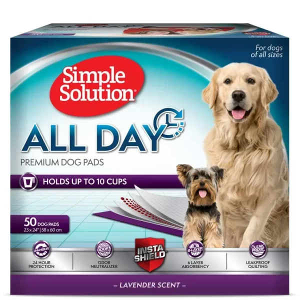 Simple Solution All Day 6-Layer Premium Dog Pads, 23 x 24 in (Pack of 50)