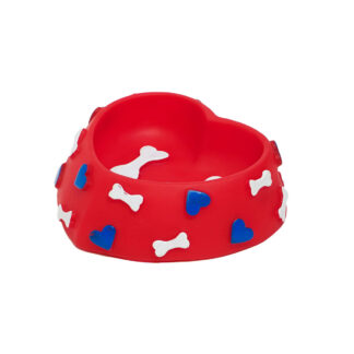 Heart & Bone dog toy bowl