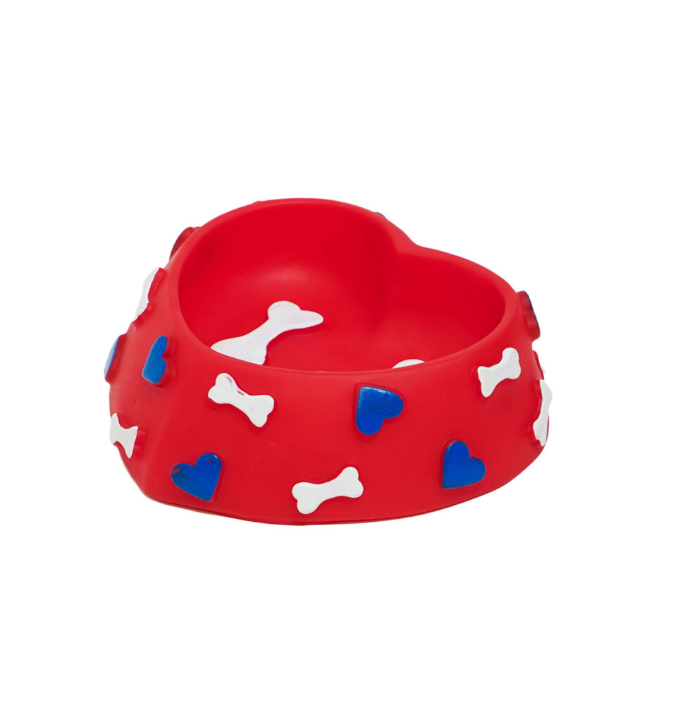 Heart & Bone dog toy bowl