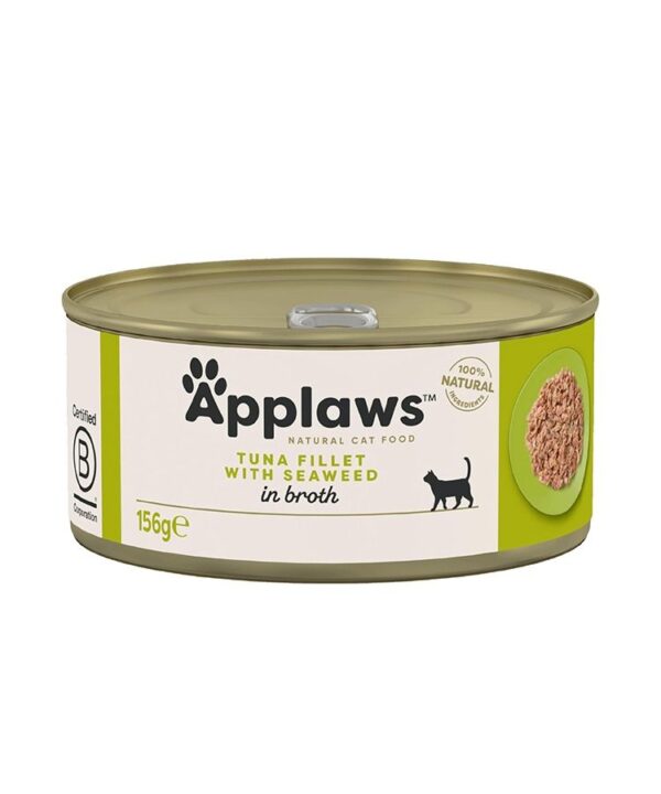Applaws Tuna Fillet with Seaweed in Broth Wet Cat Food 156g Tin