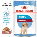 Royal Canin Size Health Nutrition Medium Puppy (Wet Food – Pouches) 10 x 140 g