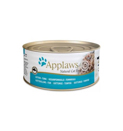 Applaws Tuna Kitten Tin is a premium complementary cat food specially formulated to help aid the physical and cognitive development of kittens.