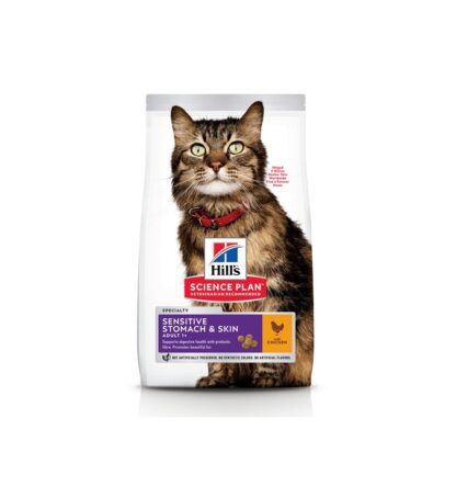 Hill's science plan Feline Adult Cat Sensitive Stomach & Skin with Chickenat best pet shop in dubai