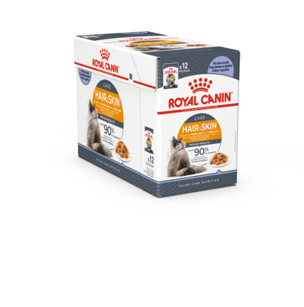 Royal Canin Feline Care Nutrition Hair & Skin Jelly (Wet Food - Pouches) 12 x 85 g