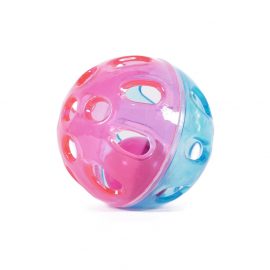 Cat Toy Rattle ‘N’ Roll Ball colourful plastic ball with a bell inside