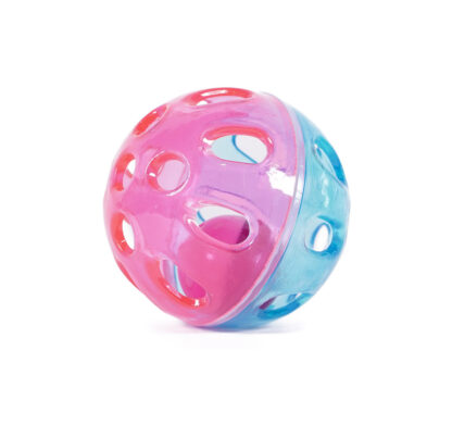 Cat Toy Rattle ‘N’ Roll Ball colourful plastic ball with a bell inside