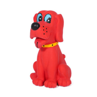 Charlie the Chew Toy is a bright red squeaky dog toy that’s just begging your pup to chew on him!