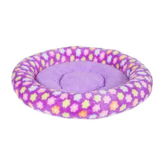 Fluffy Pet Bed - Floral Purple