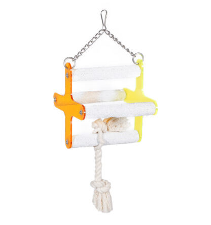 Four perch bird swing is perfect for cockatiels, parakeets and other small bird species