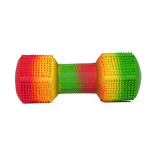 Rubber Dumbbell Dog Toy is good for healthy gums in dogs and keeping teeth free from plaque