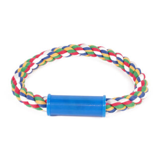 Twisted rope with handle dog toy is a funky multicolored design will provide hours of chewing, tugging and fetching