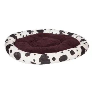 Fluffy Cow Print Pet Bed is perfect for a pet with style