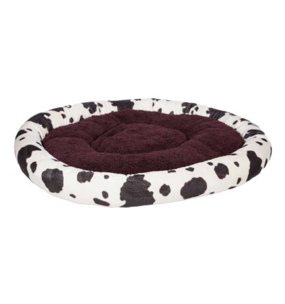 Fluffy Cow Print Pet Bed is perfect for a pet with style
