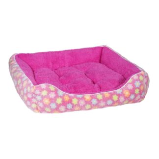 Fluffy Pink Floral Pet Bed suitable for cats as well as small to medium sized dogs