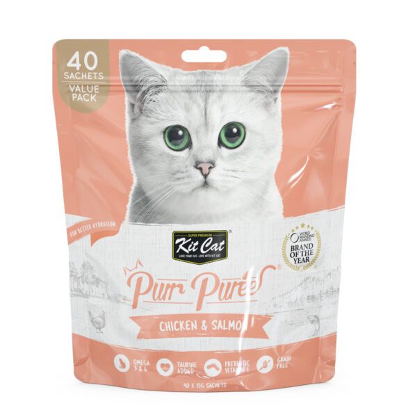 Kit Cat Puree 600g Chicken & Salmon-40pcs