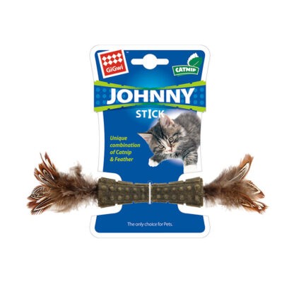 Gigwi-Catnip- “Johnny-Sticks”-w/ Double-Side-Natural-Feather