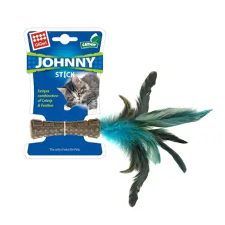 Gigwi-Catnip-“Johnny-Sticks”-with-Natural-Feather-Blue