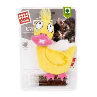 Gigwi-Refillable-duck-with-Changeable-Catnip-Bag-&-Silverline-Stick