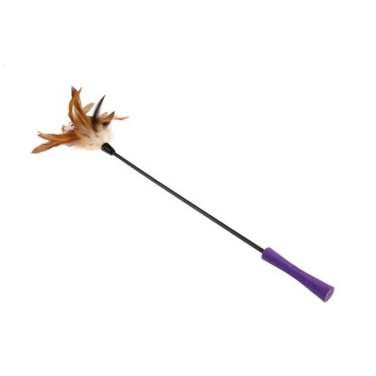 Gigwi-Feather-Teaser-with-Natural-Plush-Tail-and-TPR-Handle (Purple)