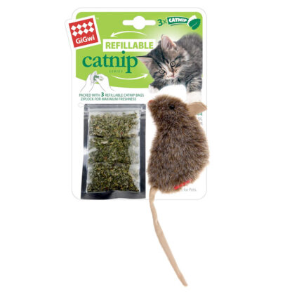 Gigwi-Refillable-Mouse-with-3-catnip-teabags-in-zip lock bag