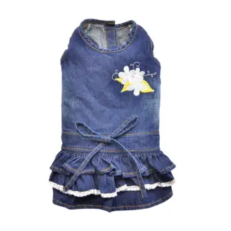 jeans-dress-with-flower-print-D448