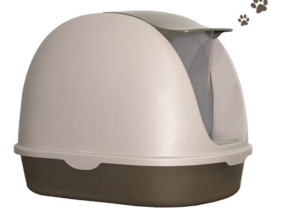 large-hooded-cat toilet-tray- with-handle and-flap- door-coffee